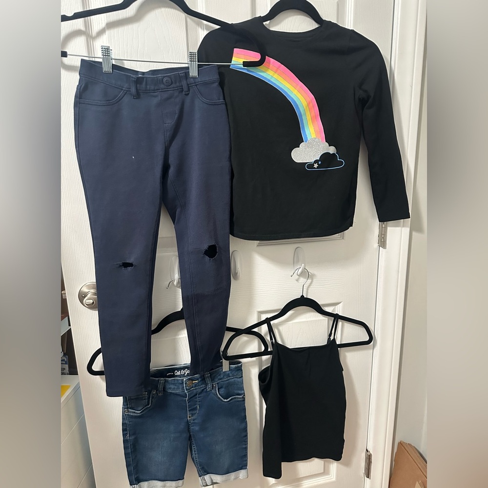 Girls 4 pack set! Cat & Jack Long Sleeve Shirt Jeggings kids Jean shorts